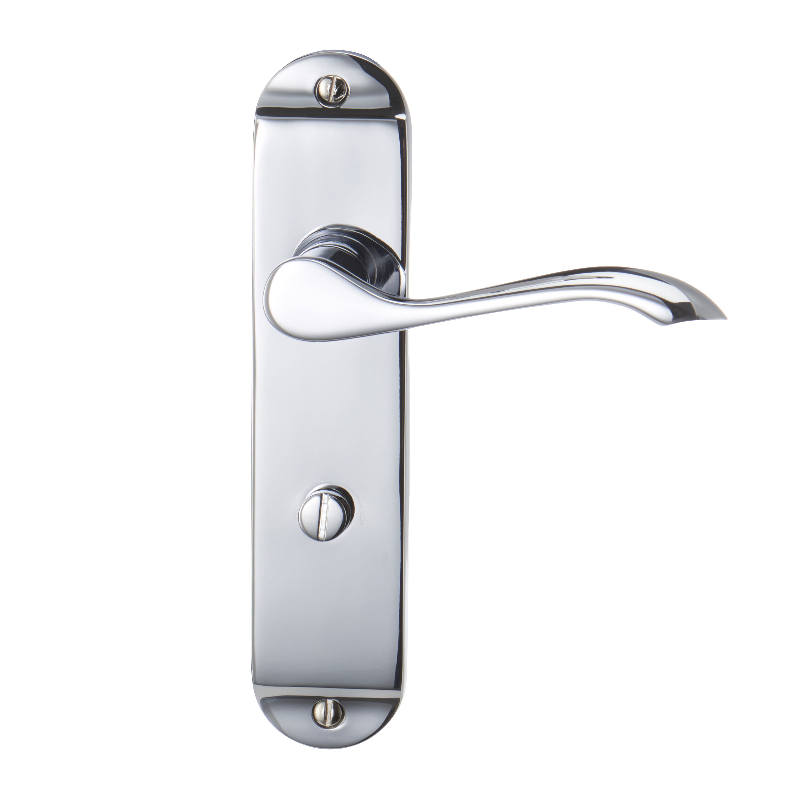 Colours Lyse Polished Chrome effect Brass Scroll Bathroom Door handle (L)112mm