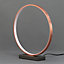 Colours Lyssa Ring Matt Copper effect LED Table lamp