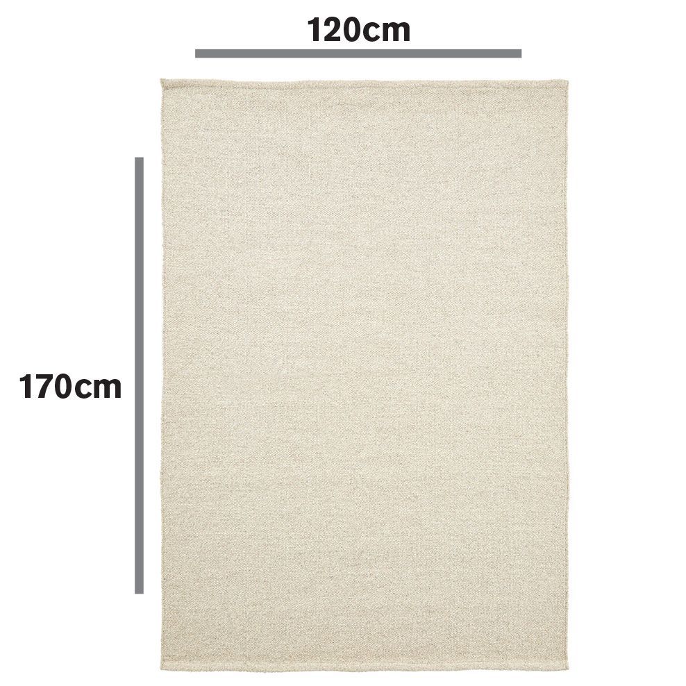Colours Mahalla Beige Plain Medium Rug, (L)170cm x (W)120cm