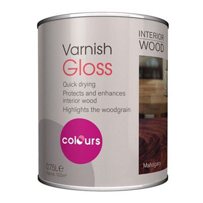 Colours Mahogany Gloss Wood varnish, 0.75L