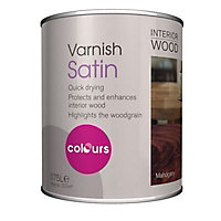 Colours Mahogany Satin Wood varnish, 0.75L