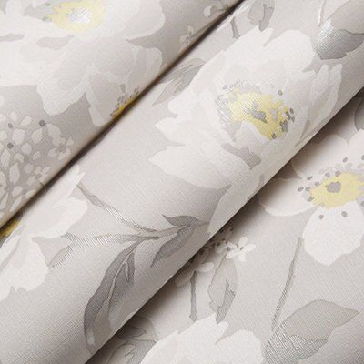 Colours Mandalyn Grey Floral Textured Wallpaper