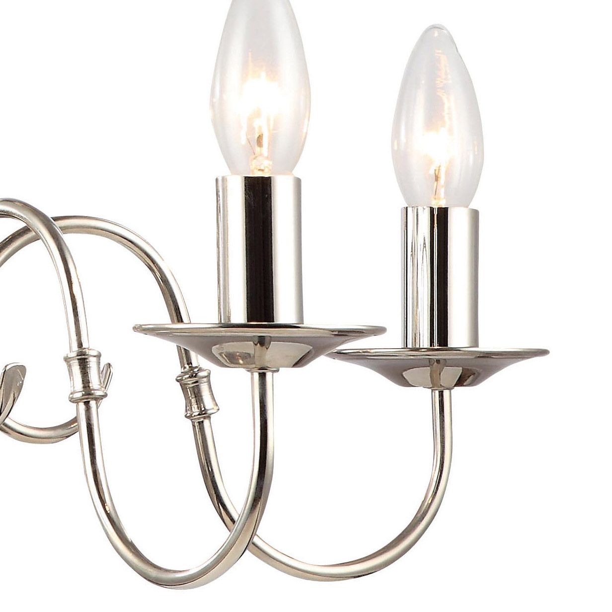 Colours Manning Chandelier Metal Nickel effect 5 Lamp Ceiling light