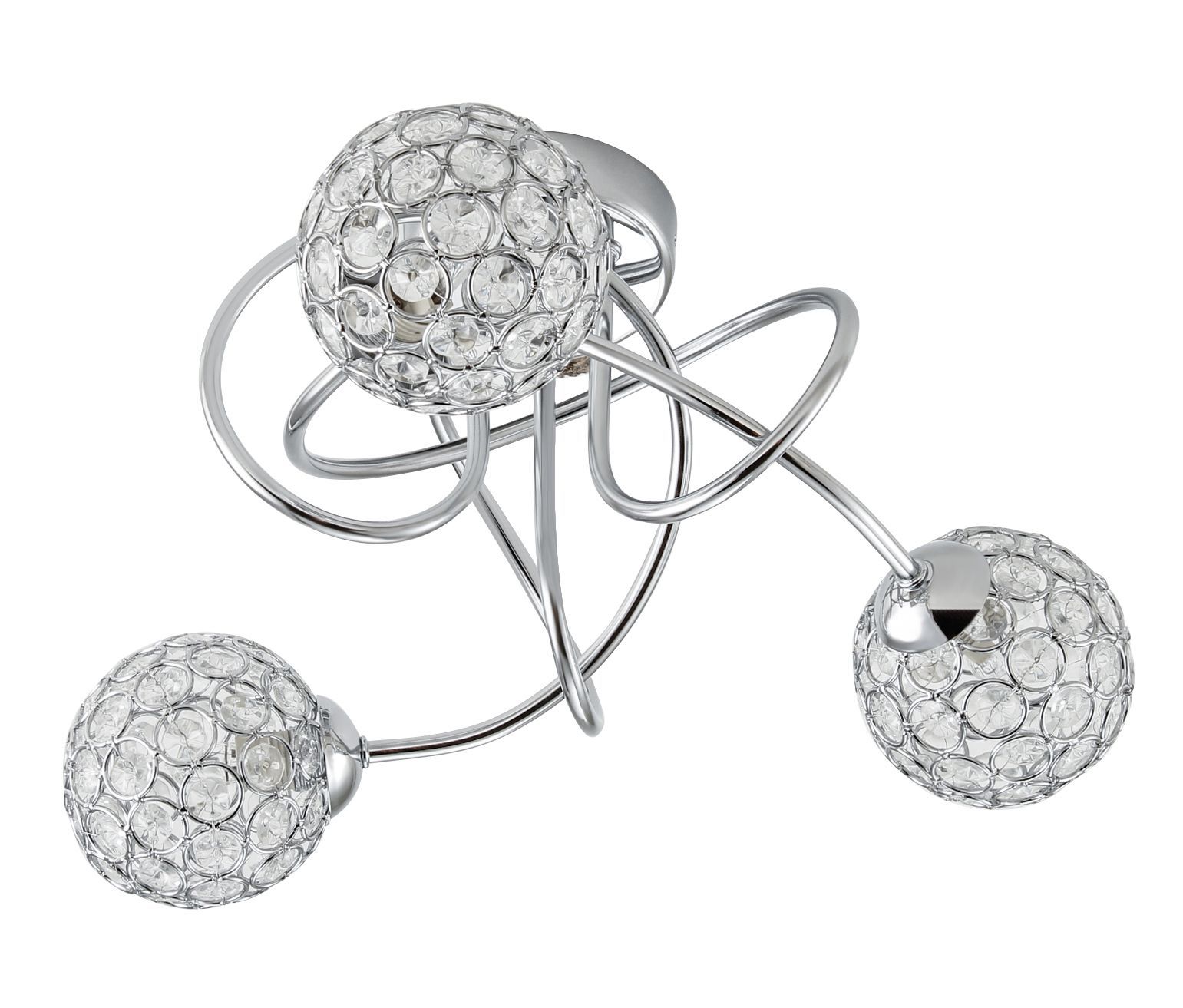 Colours Mantus Brushed Glass & metal Chrome effect 3 Lamp Ceiling light