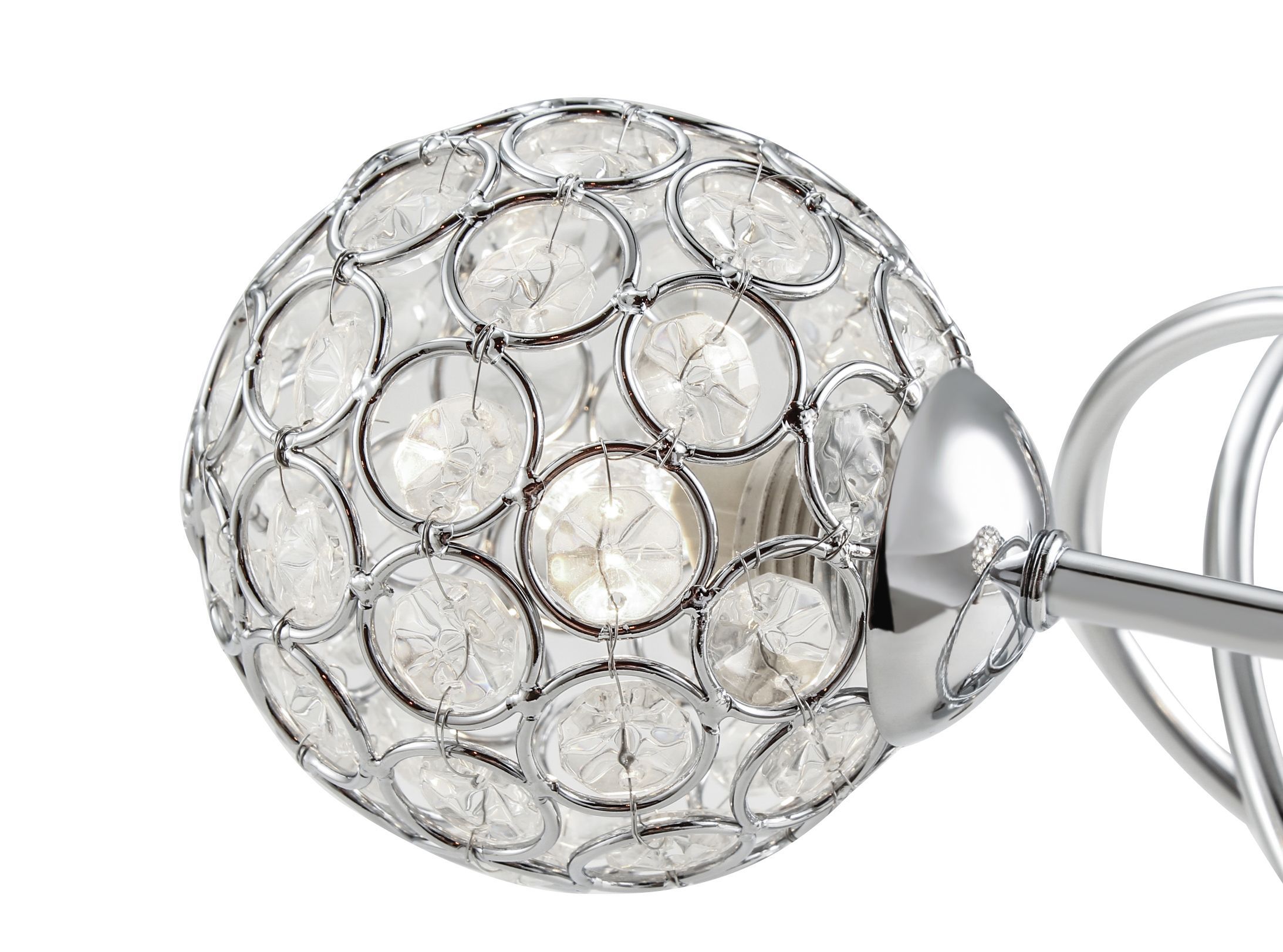Colours Mantus Brushed Glass & metal Chrome effect 3 Lamp Ceiling light