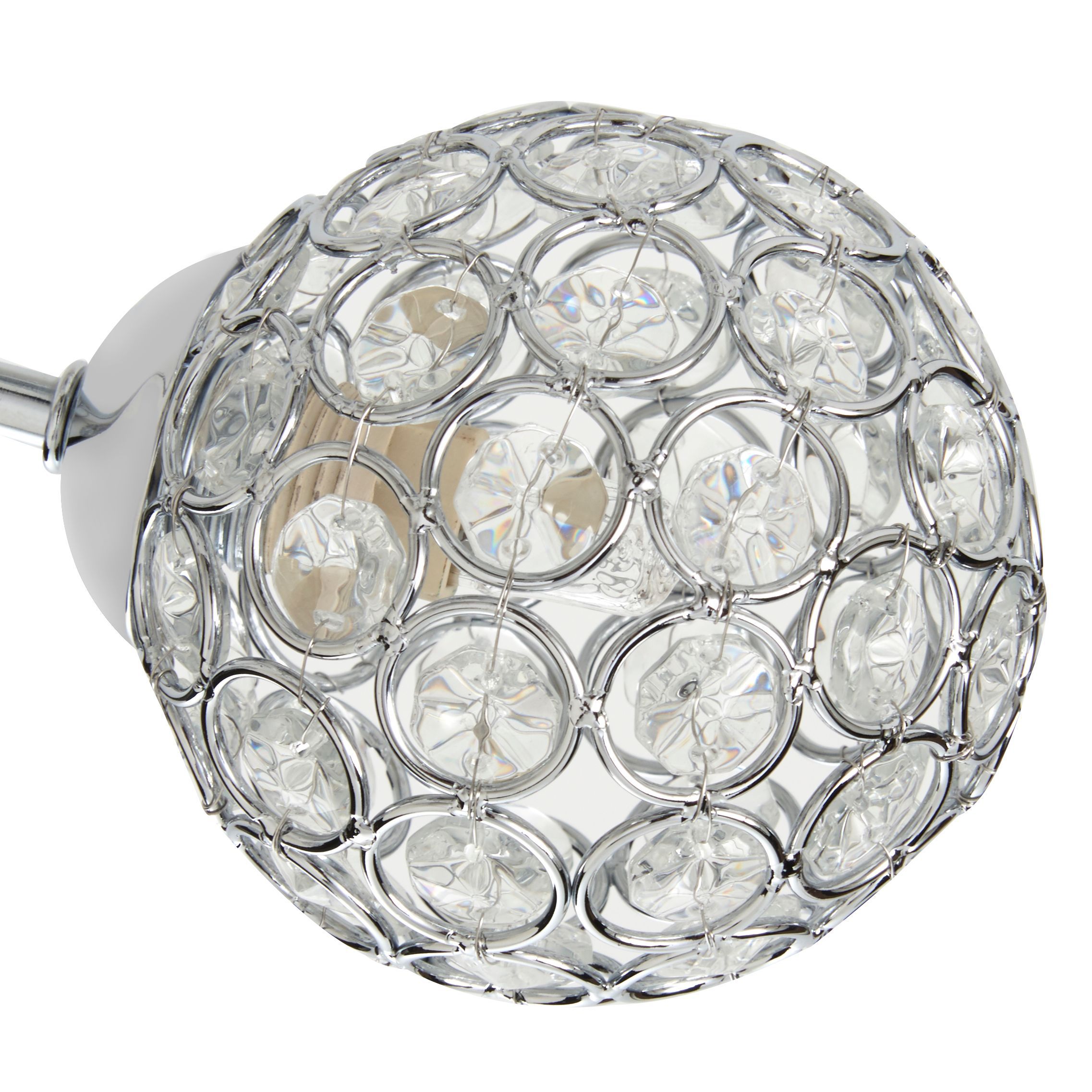 Colours Mantus Brushed Glass & metal Chrome effect 5 Lamp Ceiling light