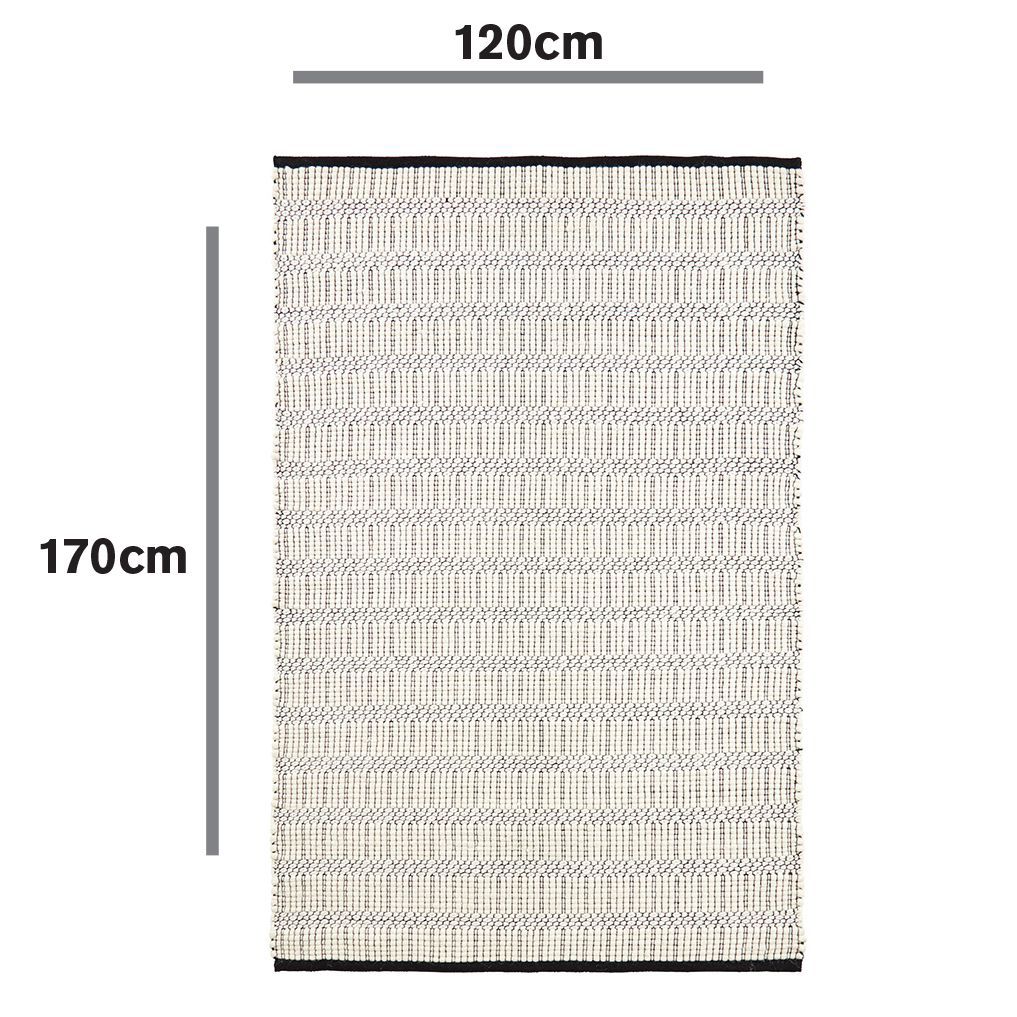 Colours Manzi Natural Striped Medium Rug, (L)170cm x (W)120cm