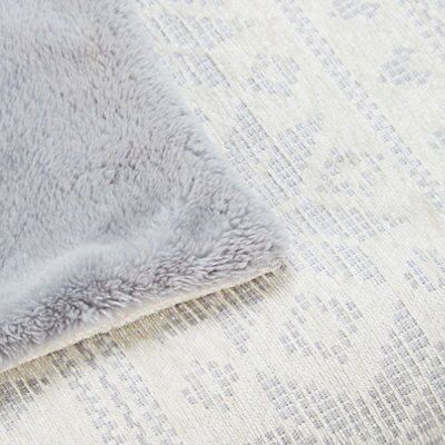 Colours Mariah Grey Fair isle Woven Throw