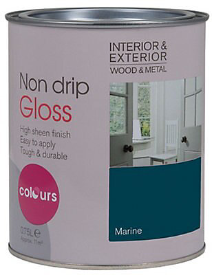 Colours Marine Blue Gloss Metal Wood Paint 0 75l Diy At B Q - Marine Paint Colors For Wood