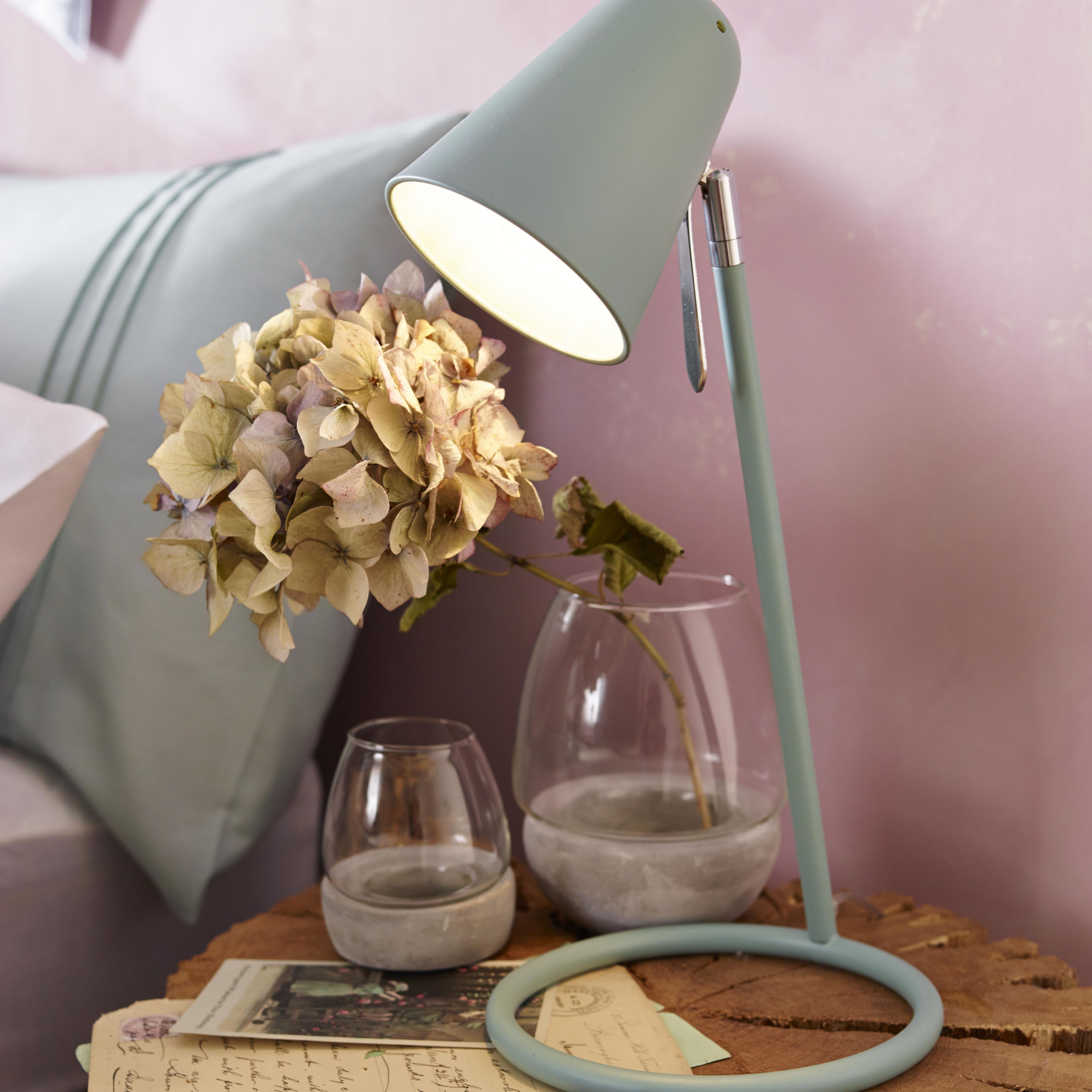 Colours Markham Matt Blue Table lamp