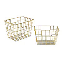 Colours Marlow Wire Storage basket, Set of 2