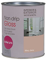 Colours Mary jane brown Gloss Metal & wood paint, 750ml