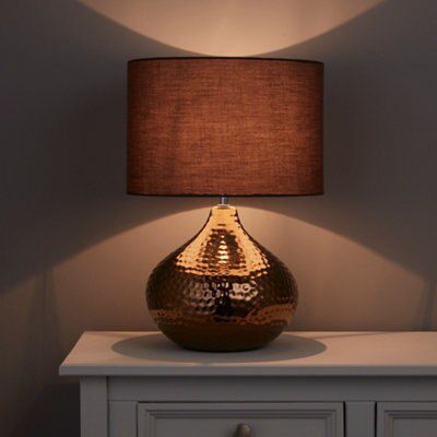 Colours Massilia Matt Bronze Effect Incandescent Table Lamp | DIY At B&Q