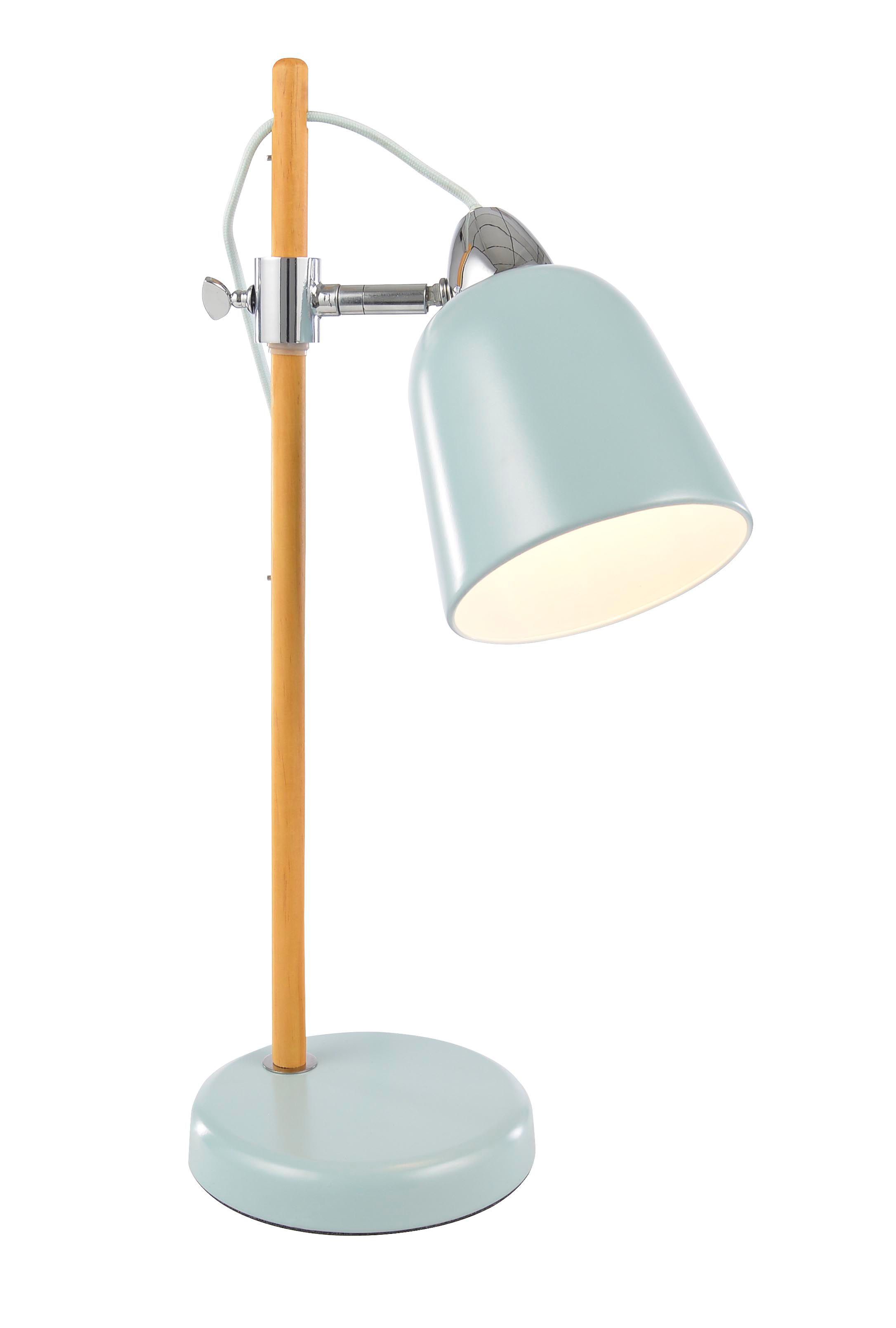 Colours Matt Duck egg Oak effect Table lamp