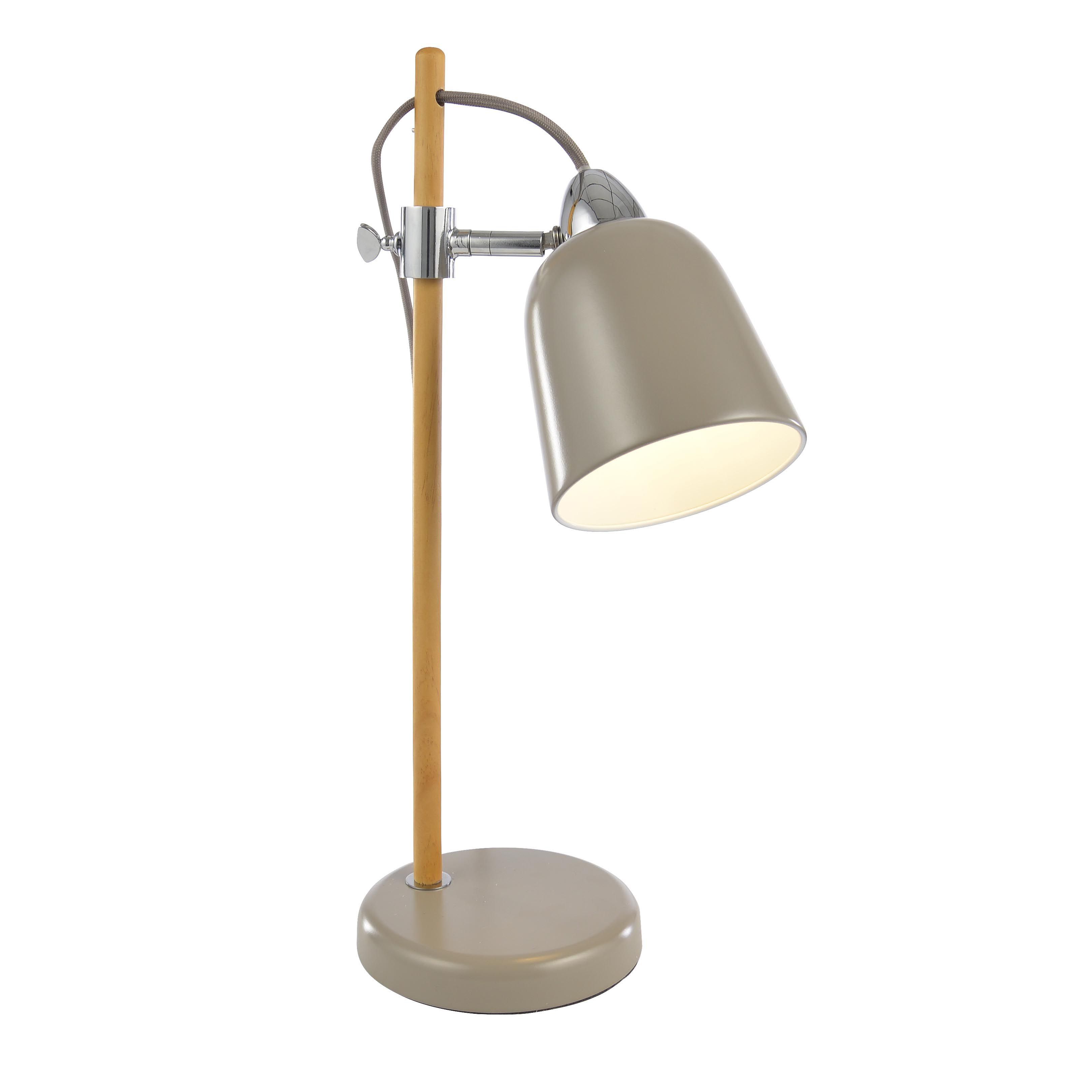 Colours Matt Mocha Oak effect Table lamp