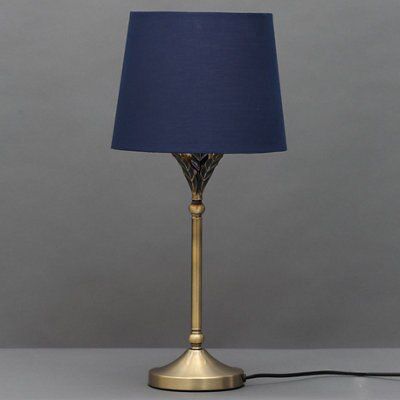 Colours Maya Palm leaf Matt Antique brass effect Table lamp