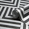 Colours Maze Black Geometric Glitter effect Wallpaper