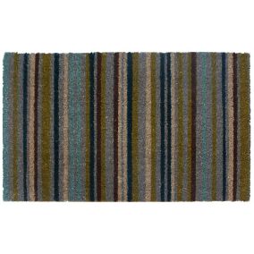 Colours Melia Multicolour Striped Door mat, 45cm x 75cm