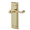 Colours Menet Polished Brass effect Zamak Scroll Latch Door handle (L)100mm