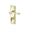Colours Menet Polished Brass effect Zamak Scroll WC Door handle (L)100mm