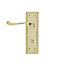 Colours Menet Polished Brass effect Zamak Scroll WC Door handle (L)100mm