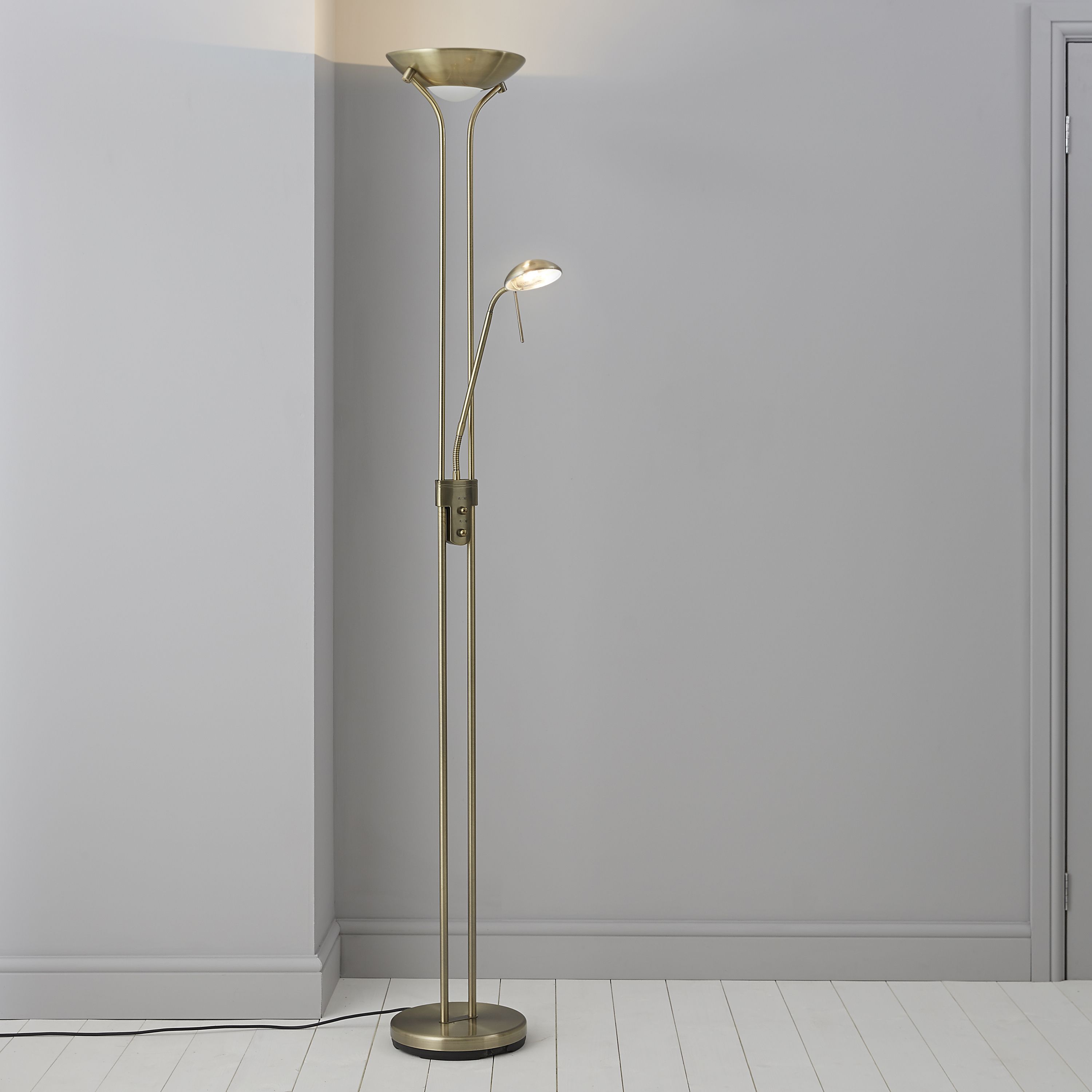 Gold uplighter hot sale floor lamp