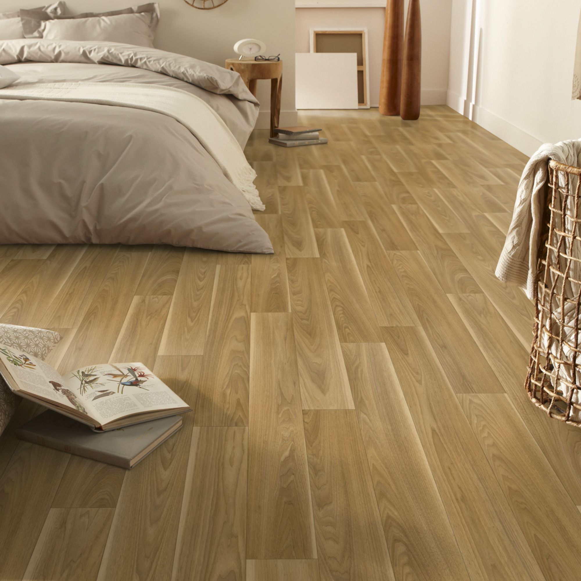 Colours Messina Natural Hazelnut effect Vinyl flooring