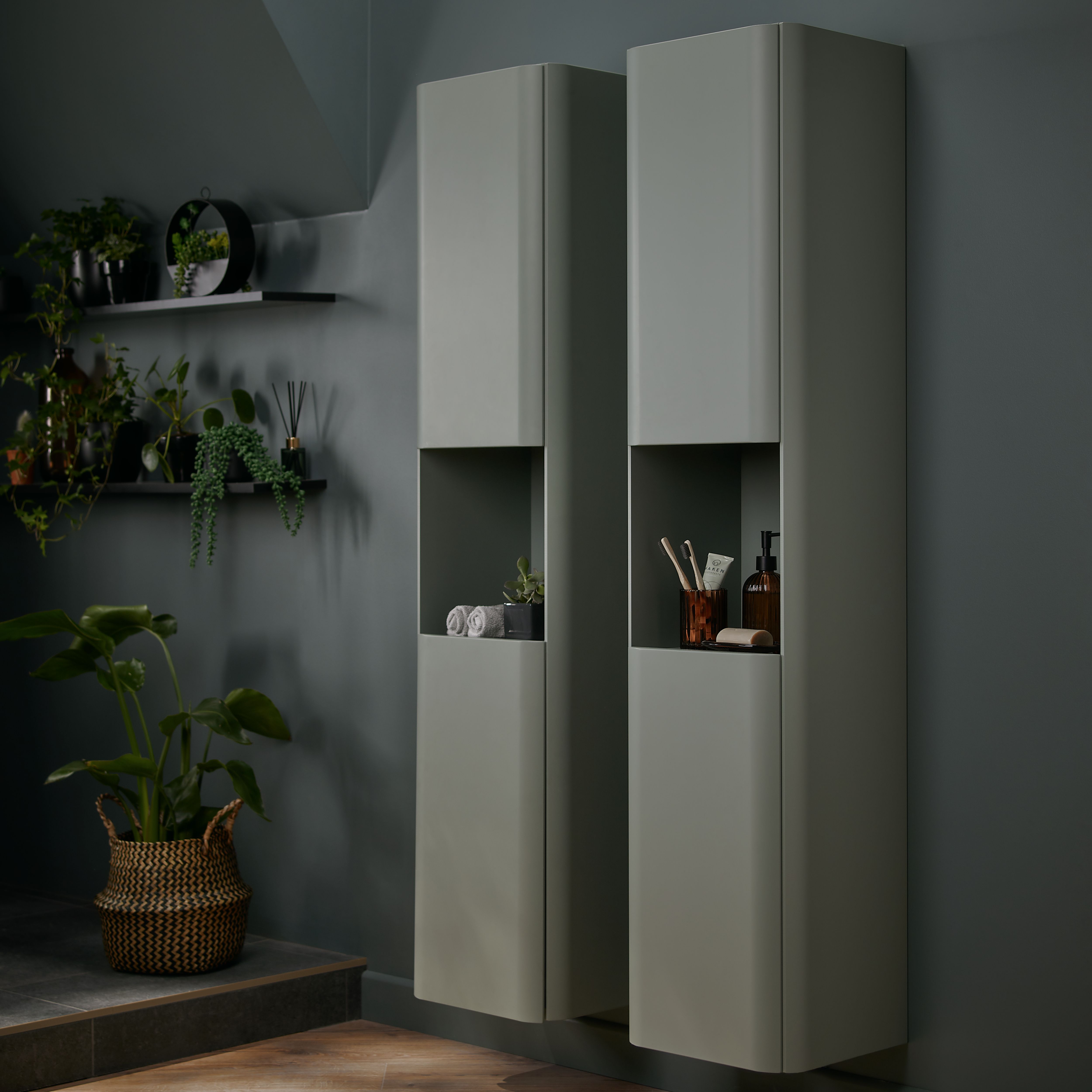 Colours Metal ID Anthracite Matt Flat Concrete effect Textured Porcelain Indoor Wall & floor Tile - 8