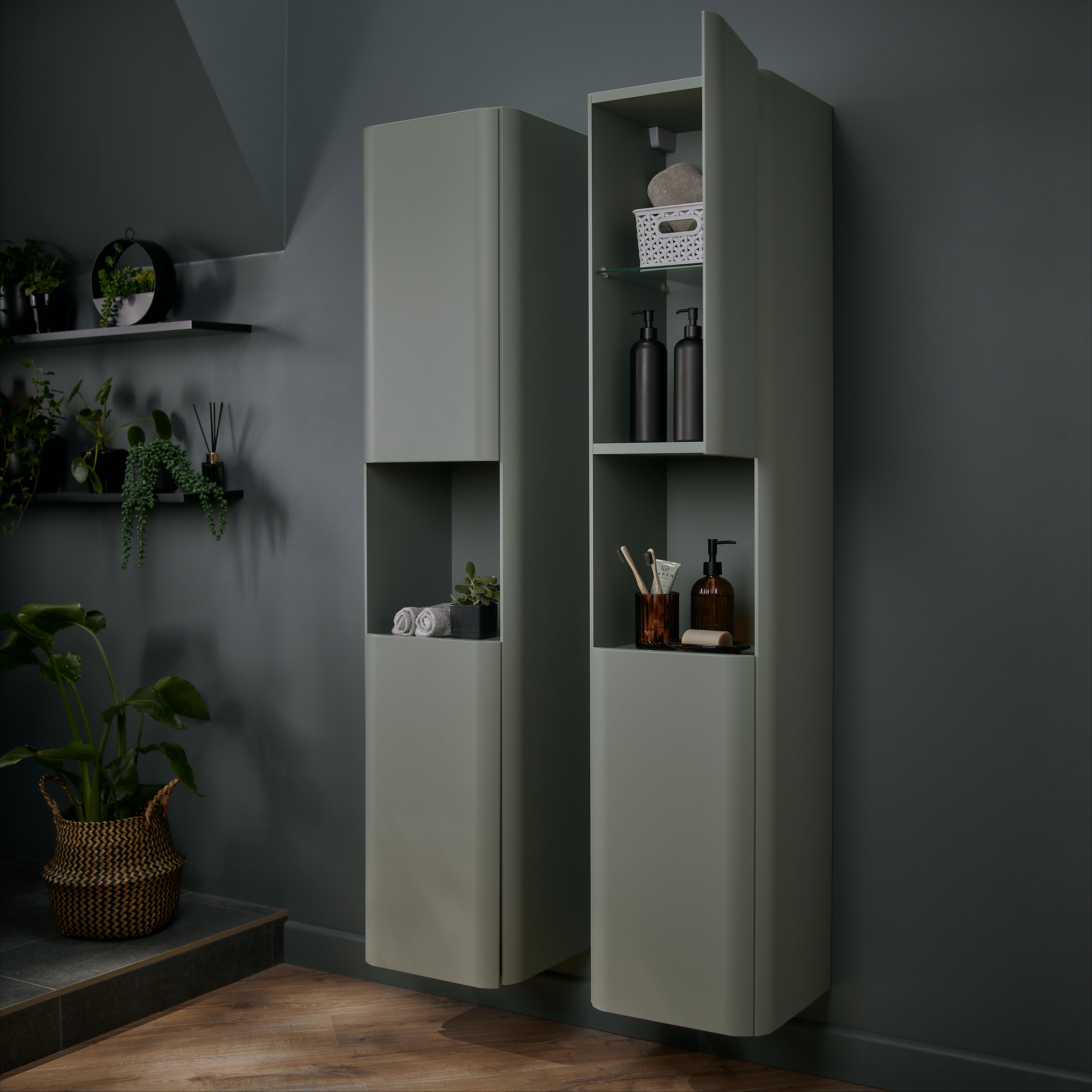 Colours Metal ID Anthracite Matt Flat Concrete effect Textured Porcelain Indoor Wall & floor Tile - 9