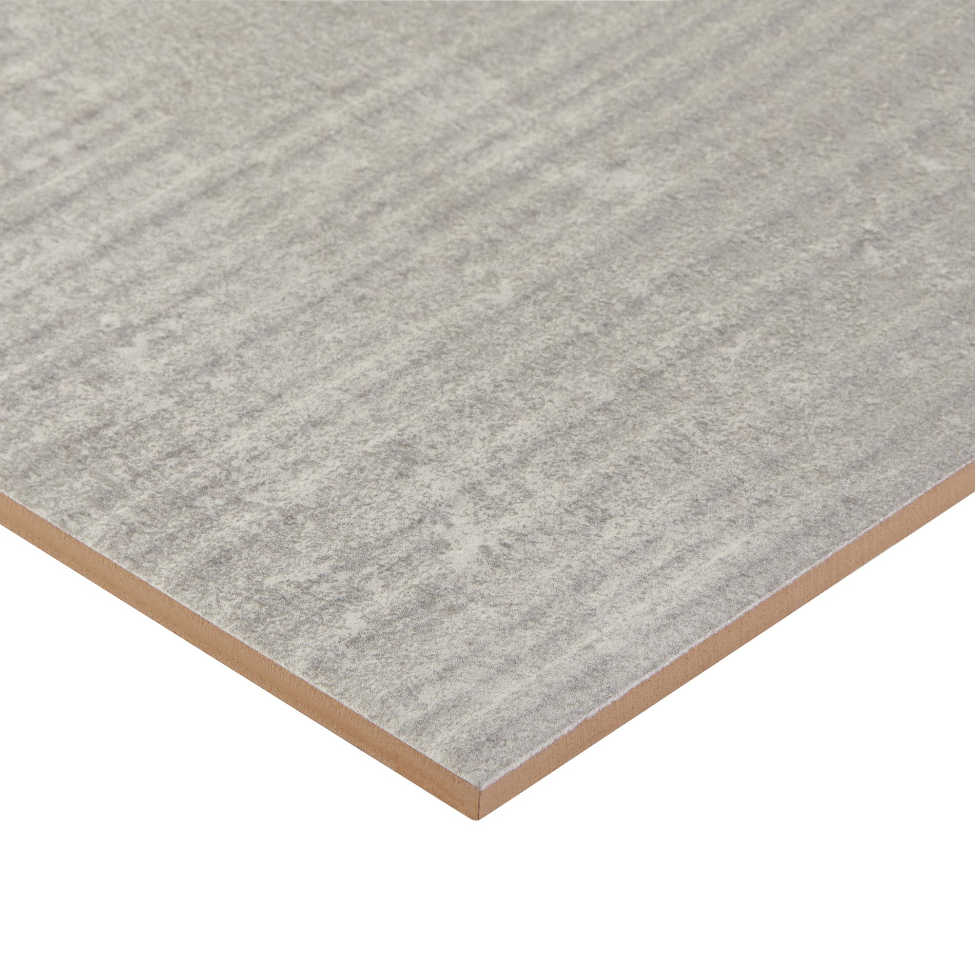 Colours Metal ID Grey Matt Linear Concrete effect Porcelain Indoor Wall Tile Sample