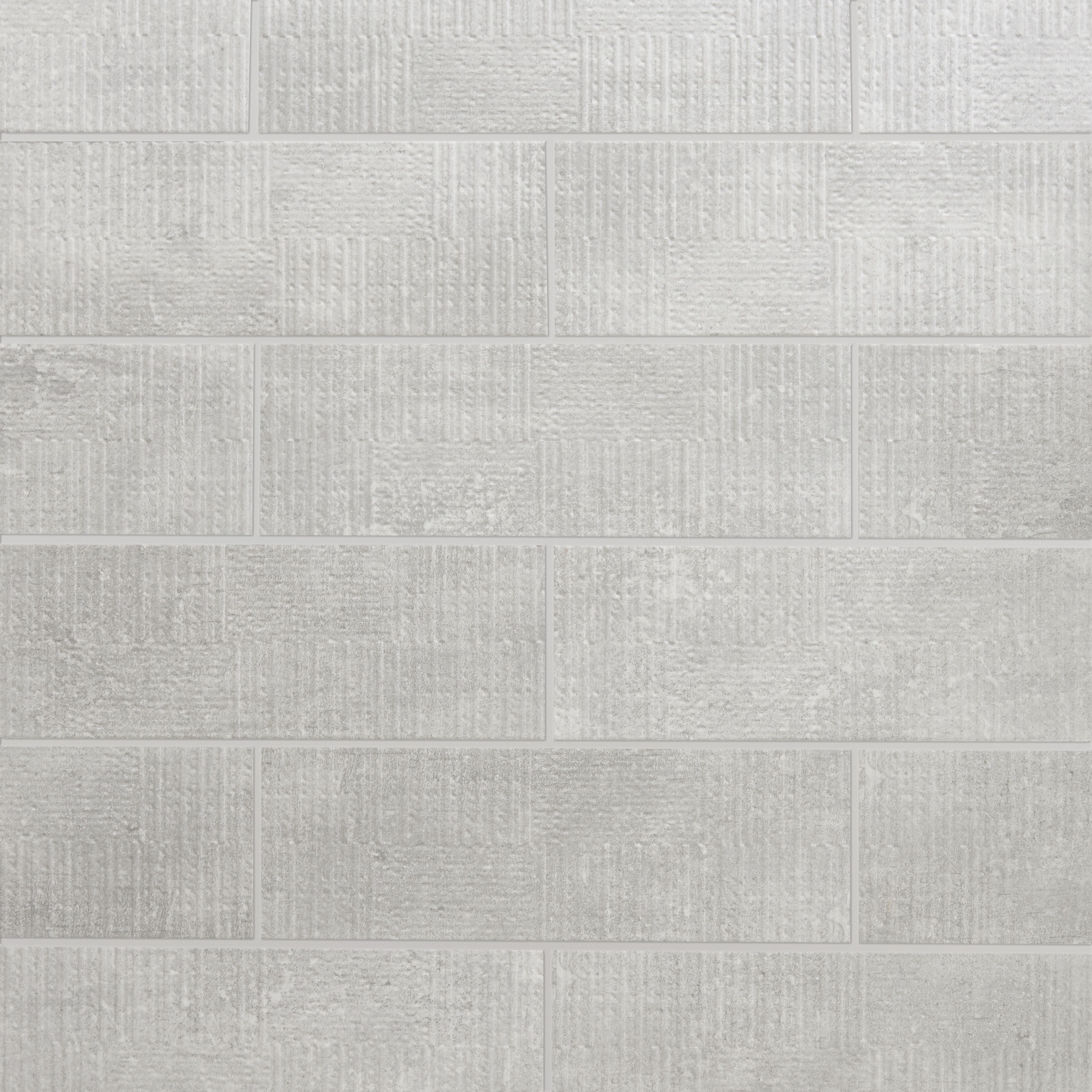 Colours Metal ID Grey Matt Linear Concrete effect Porcelain Indoor Wall Tile Sample