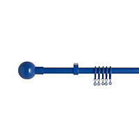 Colours Mikio Gloss Blue Extendable Curtain pole, (L)1200mm-2100mm