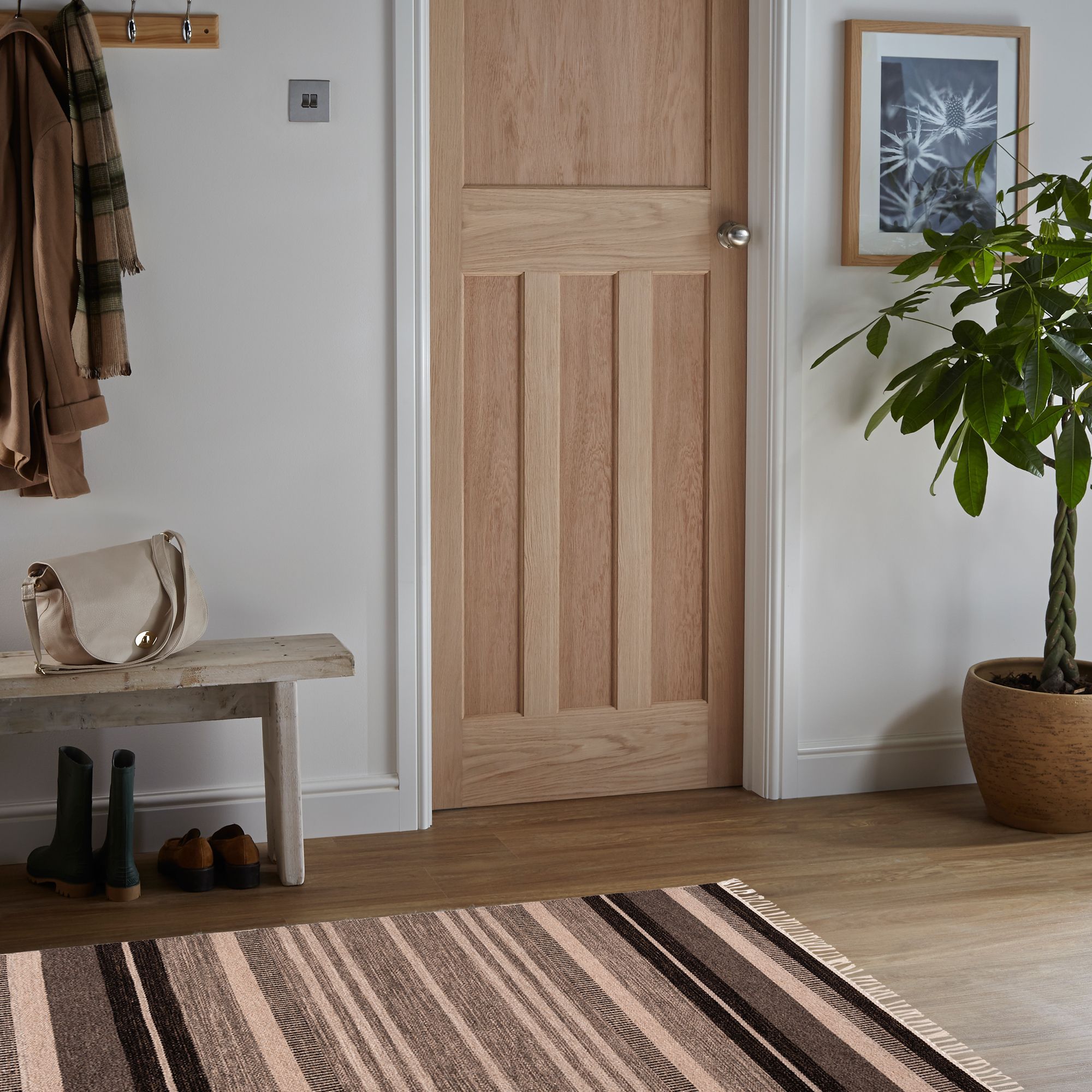 Colours Mila Natural Striped Large Rug, (L)230cm x (W)120cm