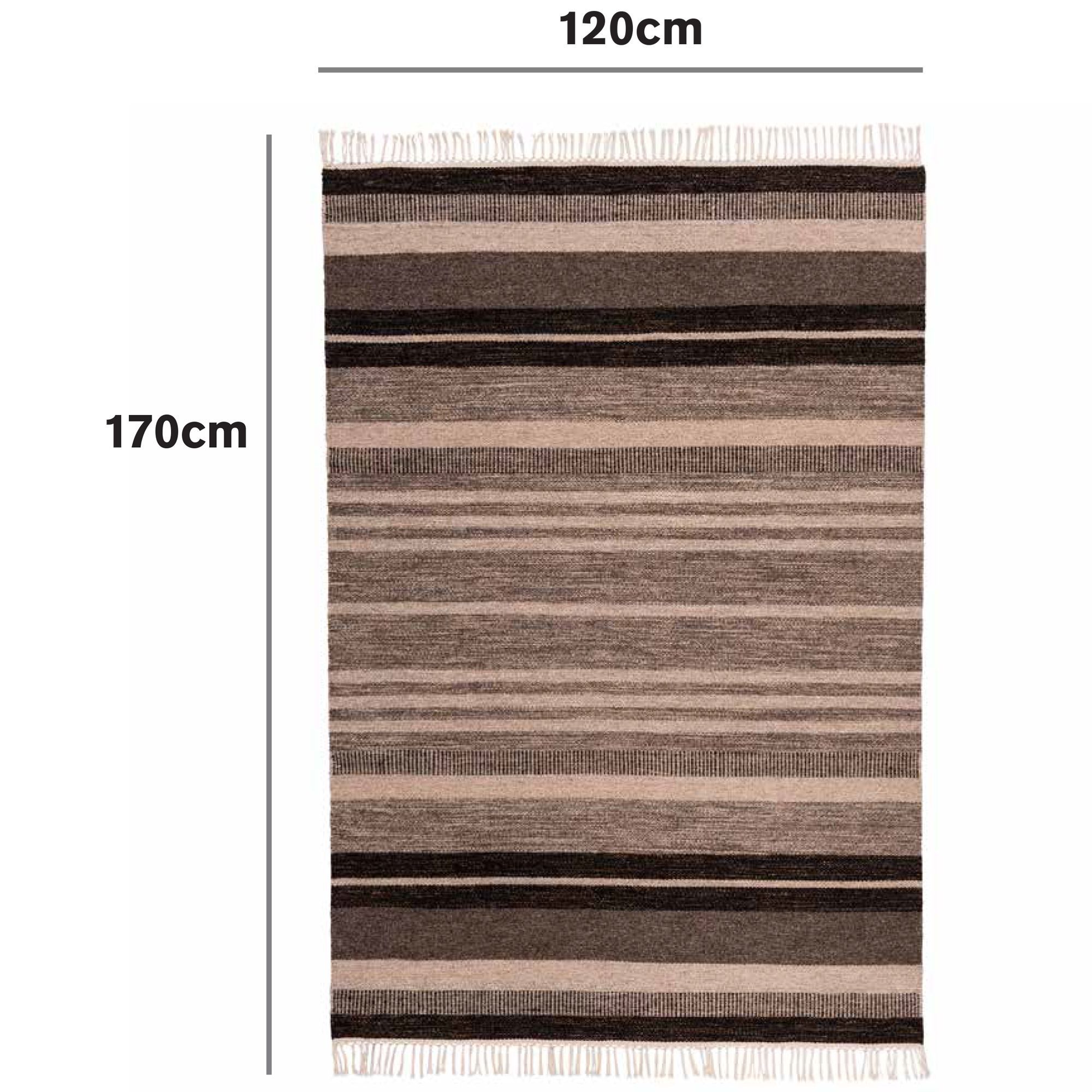 Colours Mila Natural Striped Large Rug, (L)230cm x (W)120cm