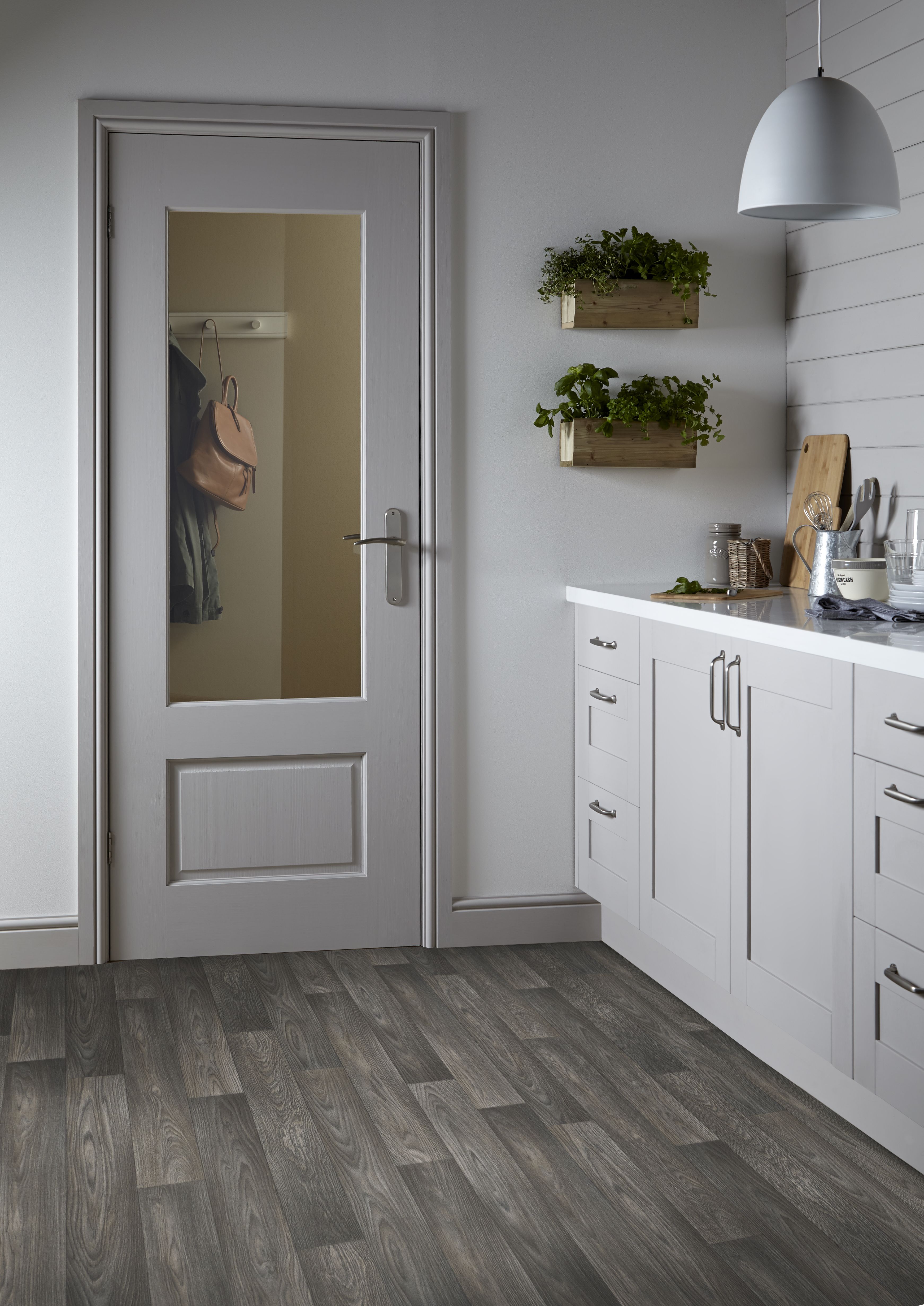 Colours Milazzo Grey Oak plank effect Vinyl flooring