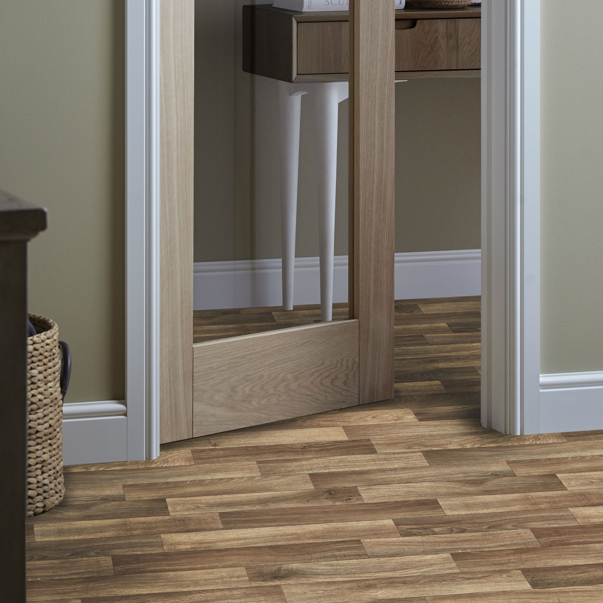 Colours Milazzo Narrow brown Oak effect Vinyl flooring