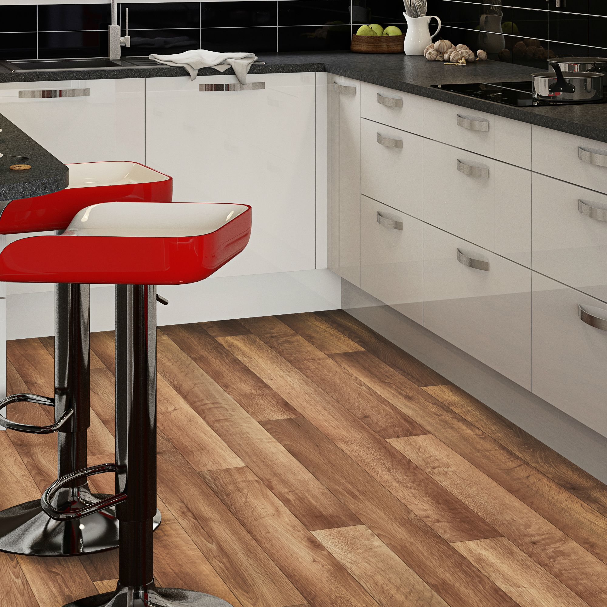 Colours Milazzo Natural Polished oak effect Vinyl flooring