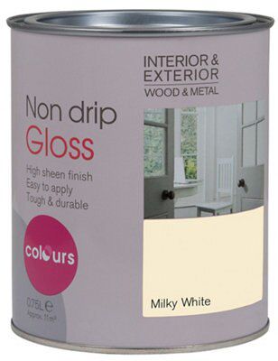 Colours Milky White Gloss Metal Wood Paint 0 75l Diy At B Q