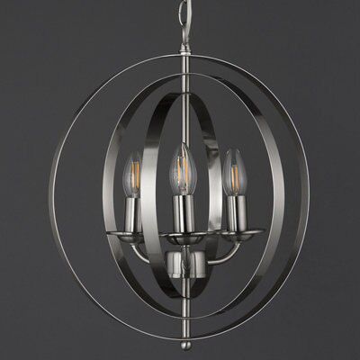 Colours Milverton Modern Brushed Steel Chrome effect 3 Lamp Ceiling light