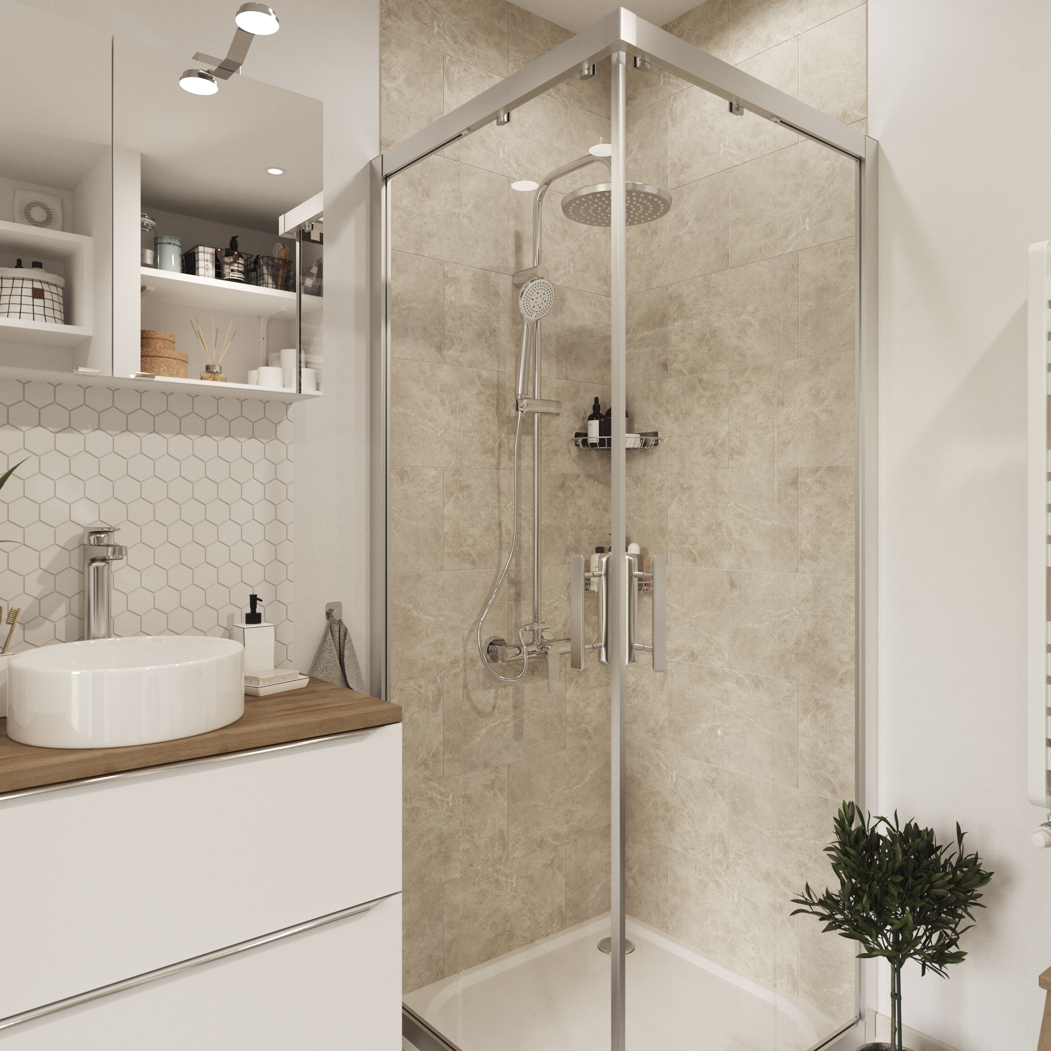 Colours Minerva Charcoal Gloss Marble effect Ceramic Indoor Wall Tile - 4