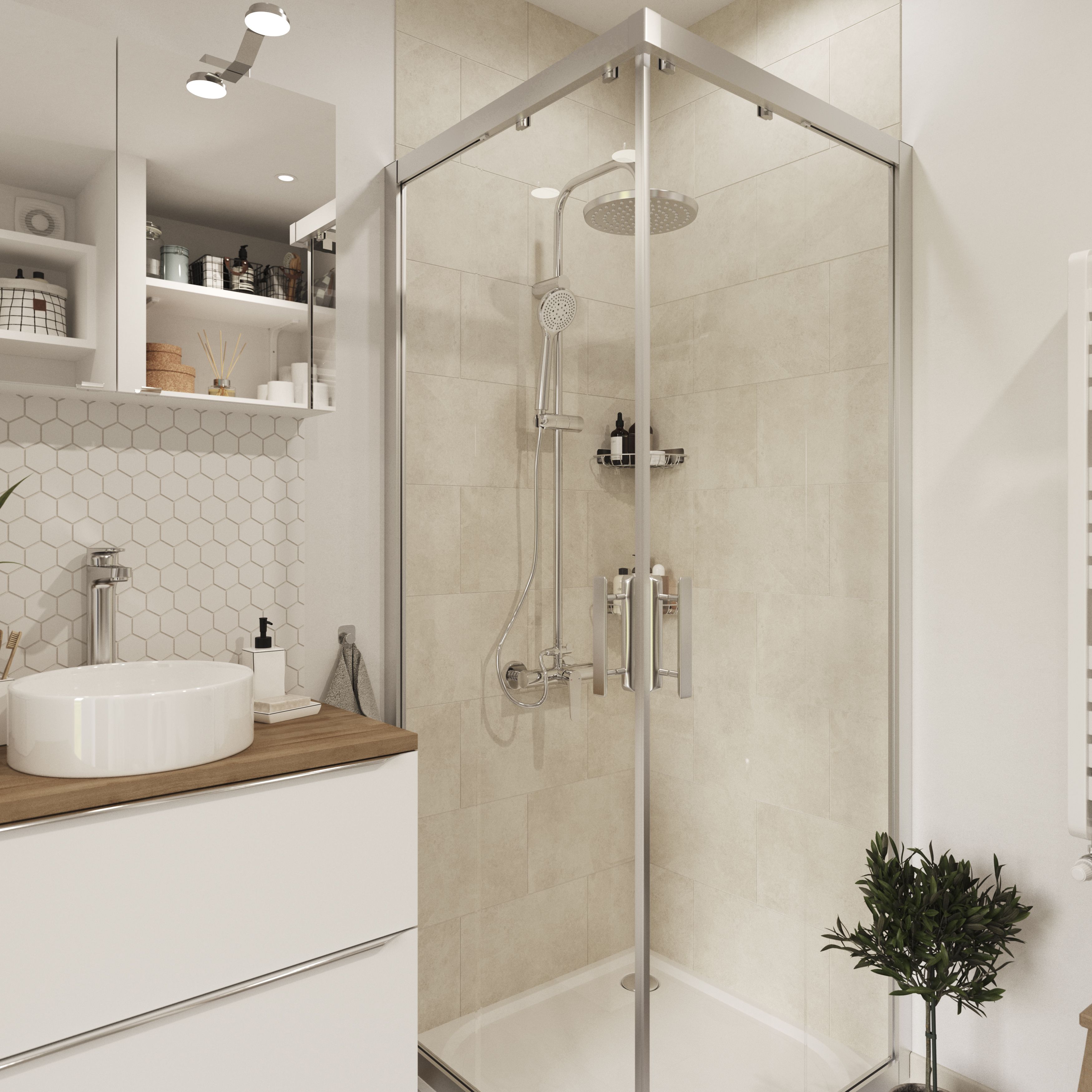 Colours Minerva Silver Gloss Marble effect Ceramic Indoor Wall Tile - 4