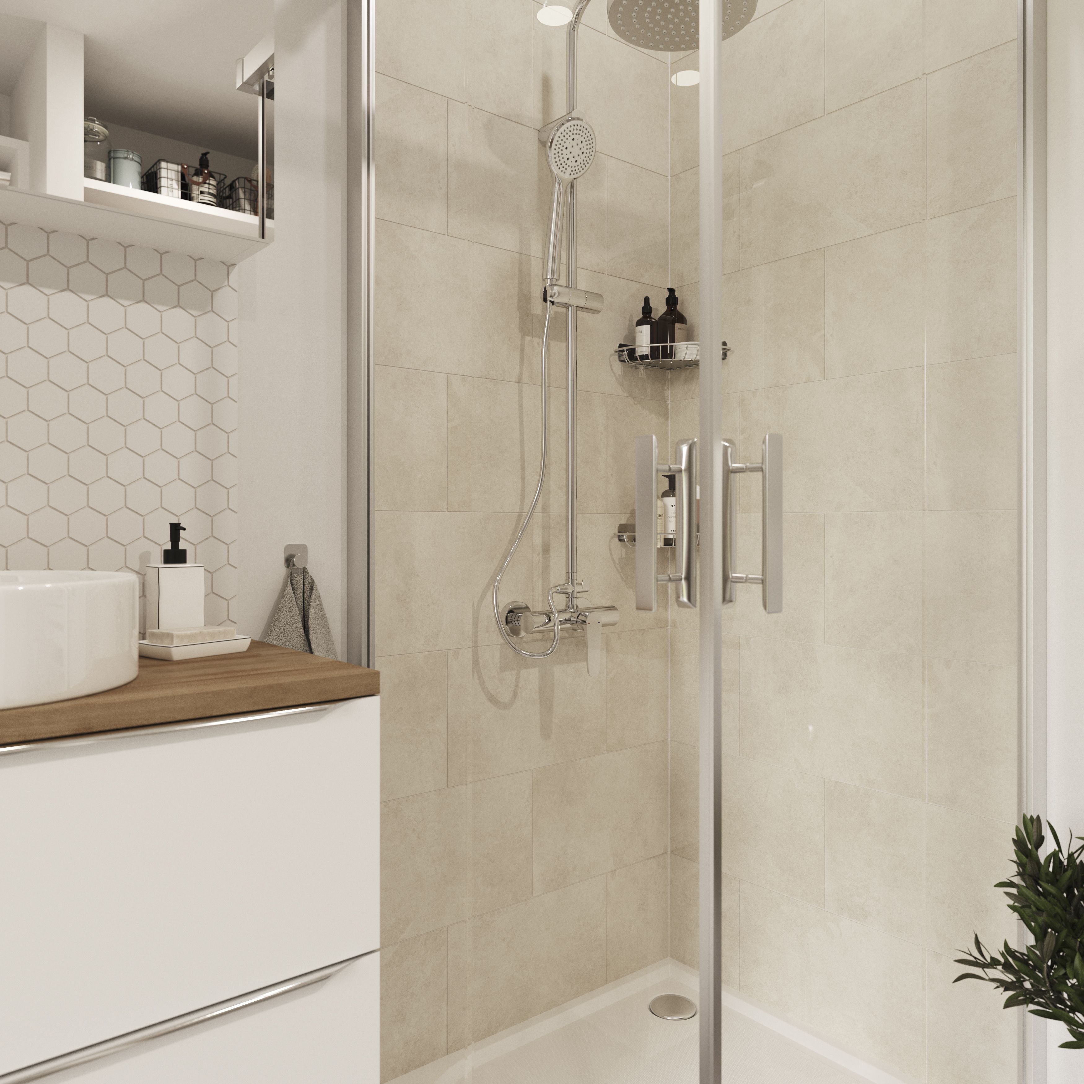 Colours Minerva Silver Gloss Marble effect Ceramic Indoor Wall Tile - 5