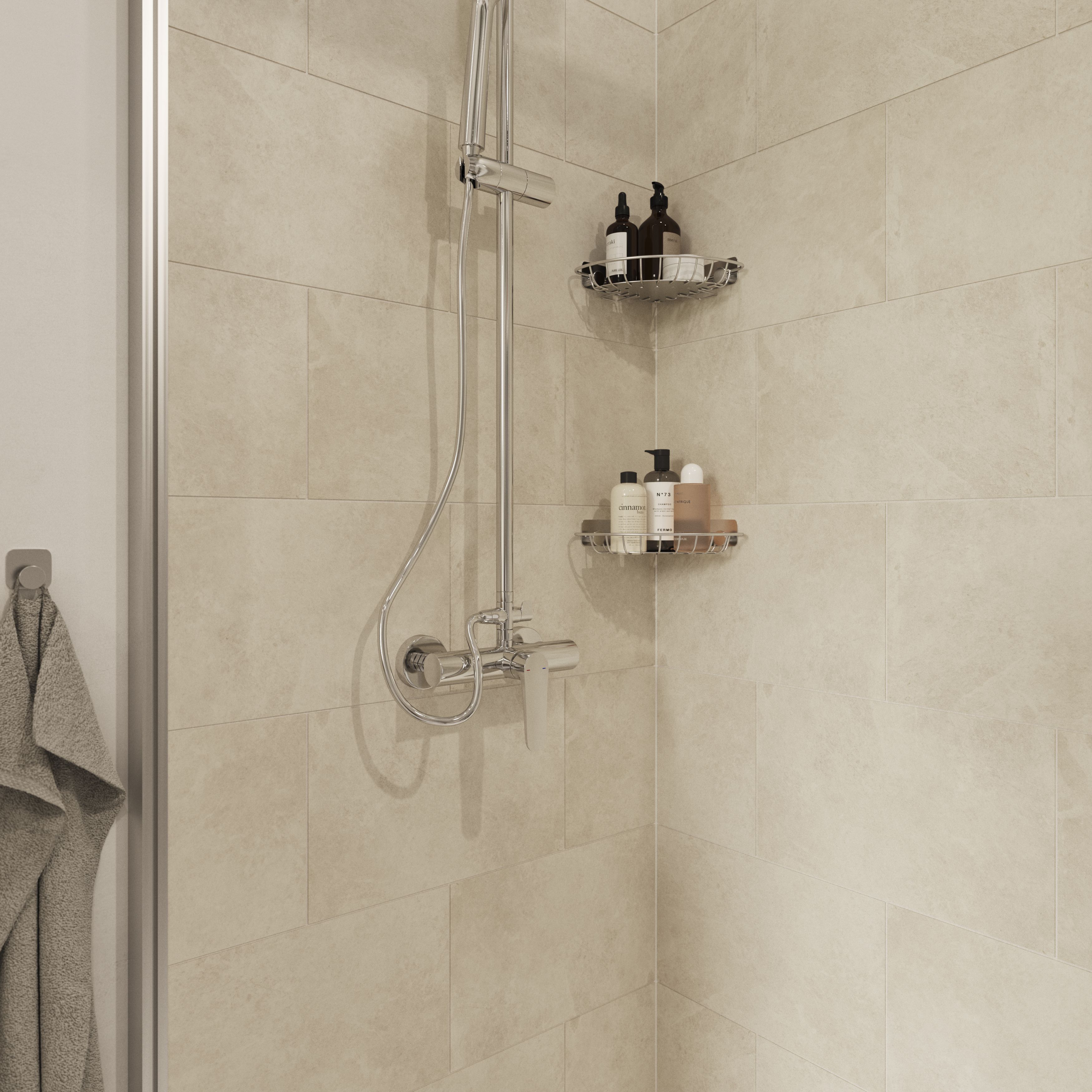 Colours Minerva Silver Gloss Marble effect Ceramic Indoor Wall Tile - 6