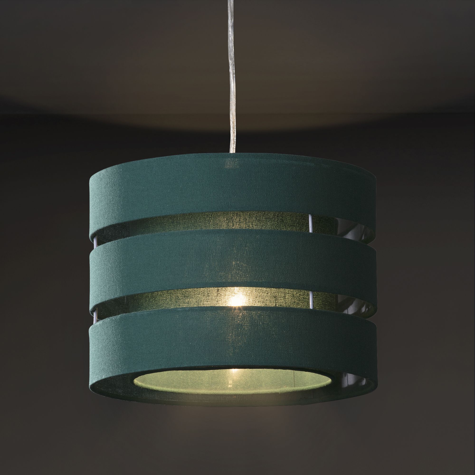 Colours Mini Trio Forest green Classic Light shade D 28cm DIY