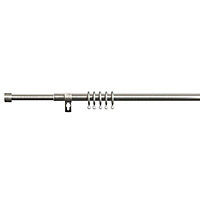 Colours Misty Stainless steel effect Extendable Curtain pole, (L)1200mm-2100mm