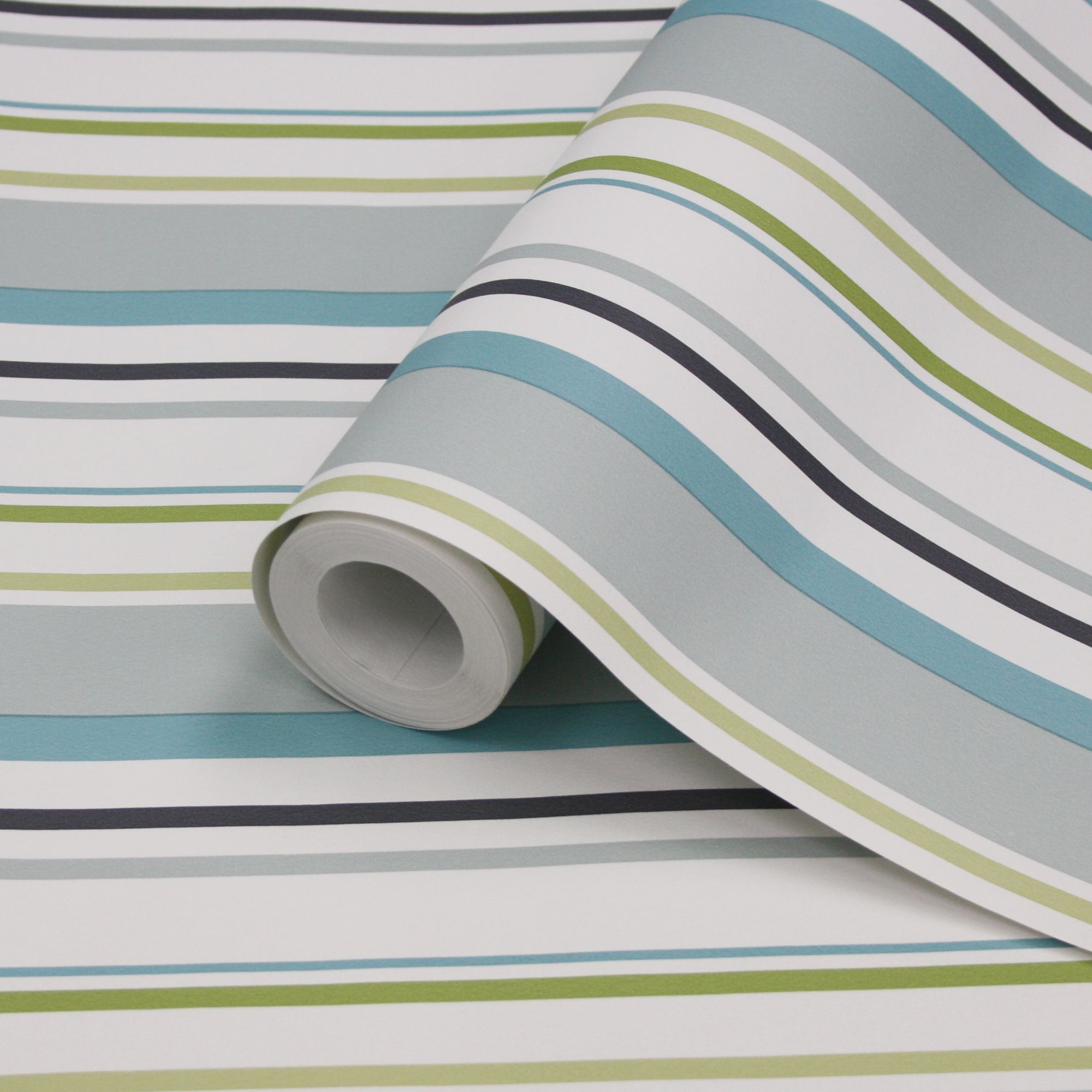 Colours Multi Blue Black Green White Stripe Wallpaper Diy At B Q