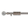 Colours Nara Stainless steel effect Extendable Curtain pole, (L)1200mm-2100mm
