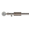 Colours Nara Stainless steel effect Extendable Curtain pole, (L)1700mm-3000mm