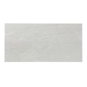 Colours Natural White Satin Stone effect Porcelain Wall & floor Tile Sample
