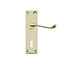 Colours Nehou Polished Brass effect Zamak Scroll Lock Door handle (L)96mm